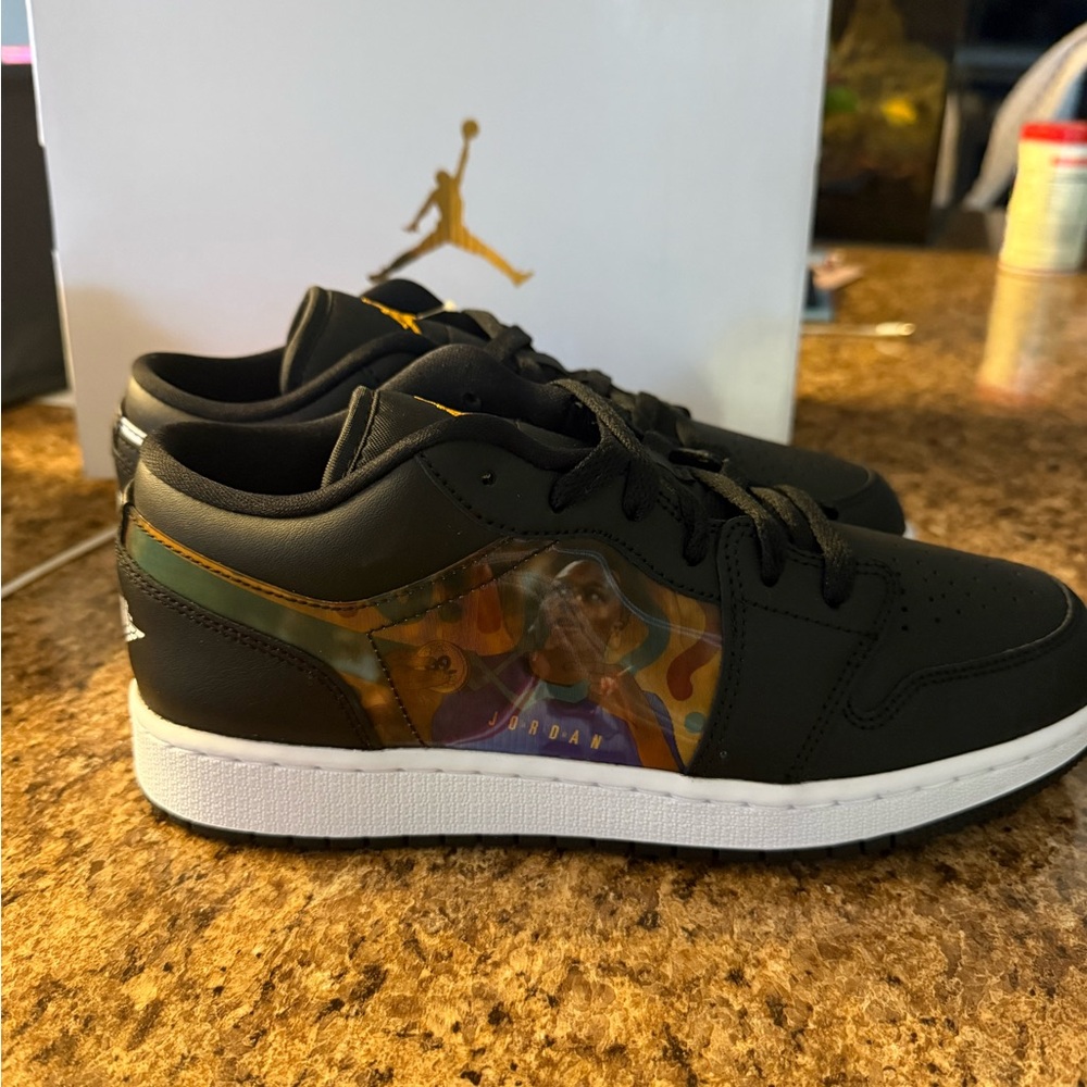 Jordan Black Sneakers with Colorful Graphic